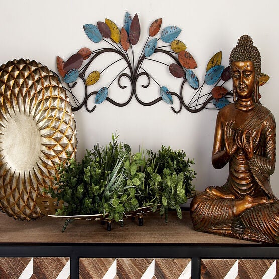 Multi Colored Metal Traditional Floral Wall Decor, , alternate image number null