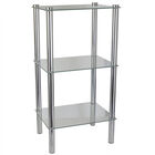 Home Basics 3 Tier Multi Use Rectangle Glass Corner Shelf Clear, , alternate image number null