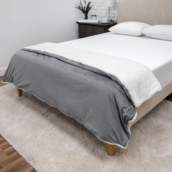 SensorPEDIC Serenity 15lb. Weighted Blanket with Removable Cover with Sherpa and Plush Fabrics, , alternate image number null