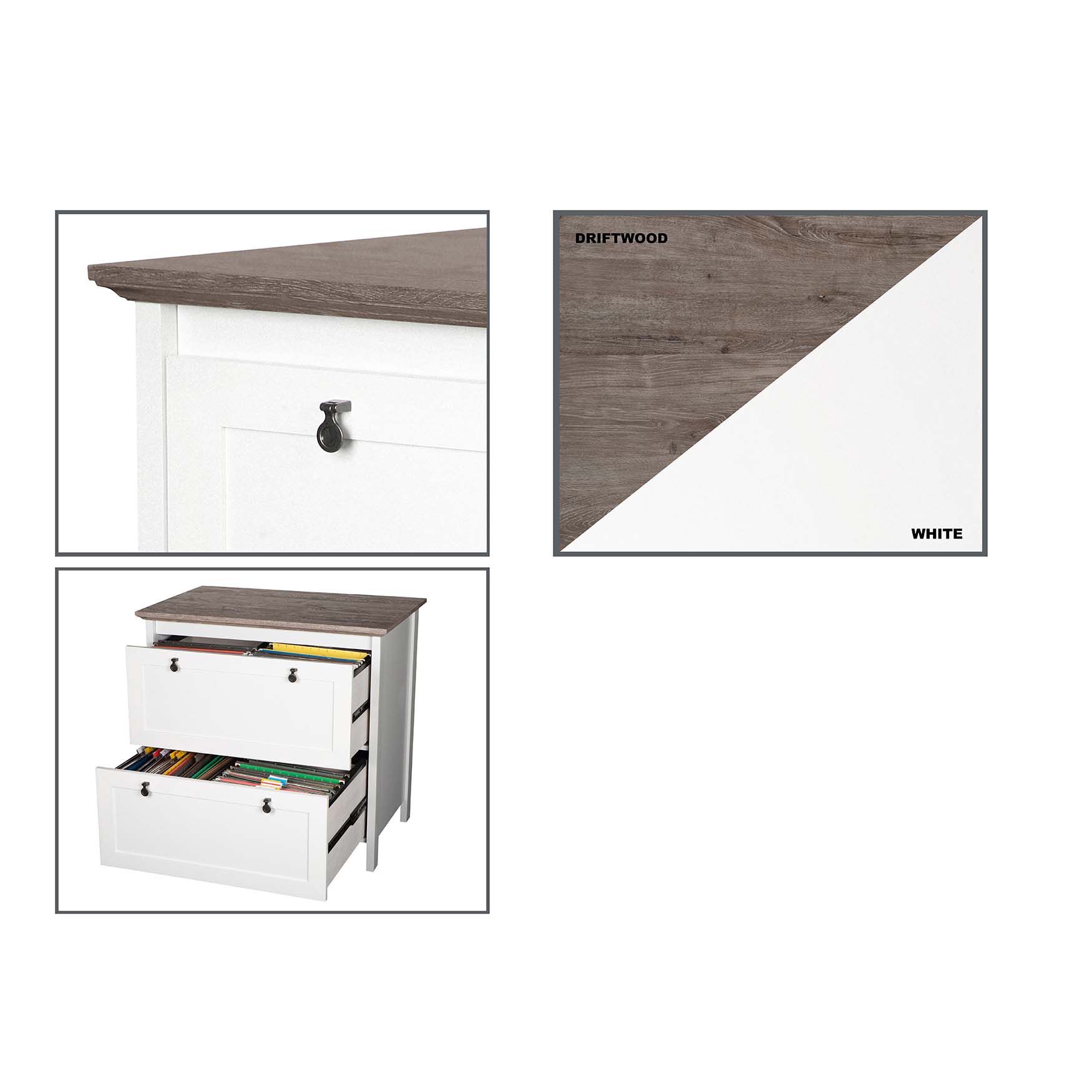 Finley White 2-Drawer Lateral Filing Cabinet, , alternate image number 4