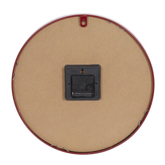 Round Red Wood Kensington Station Wall Clock, , alternate image number null