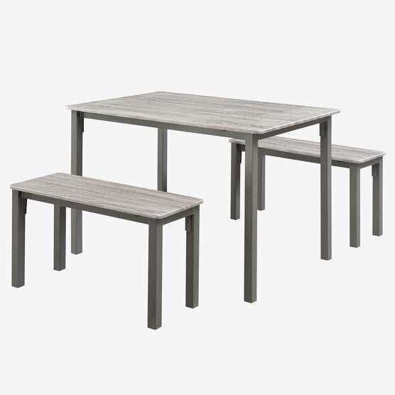 Boltzero Dining Table with 2 Benches, WASHED WALNUT, hi-res image number null