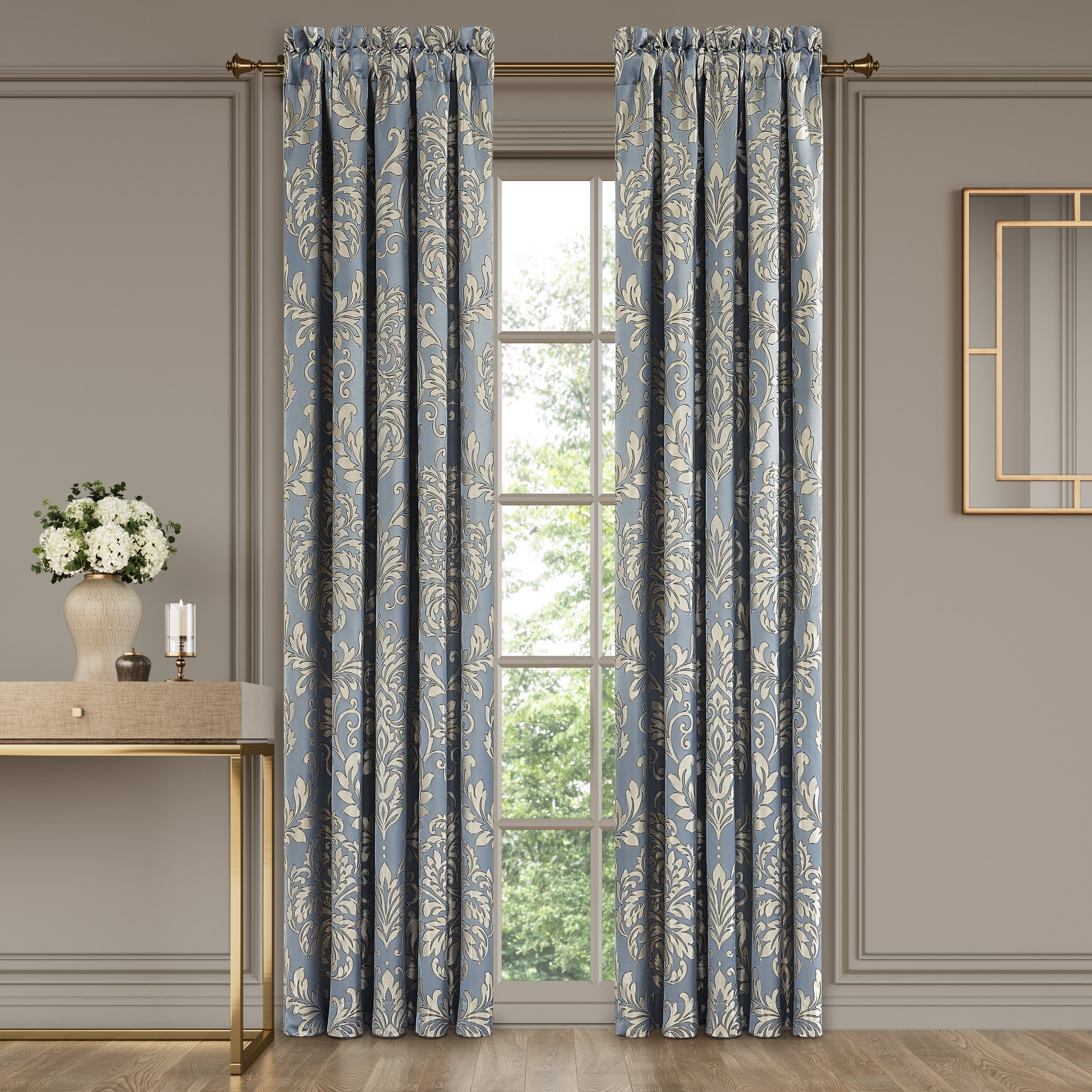 Lorenzo 84 Inch Window Panel Pair, BLUE, alternate image number null
