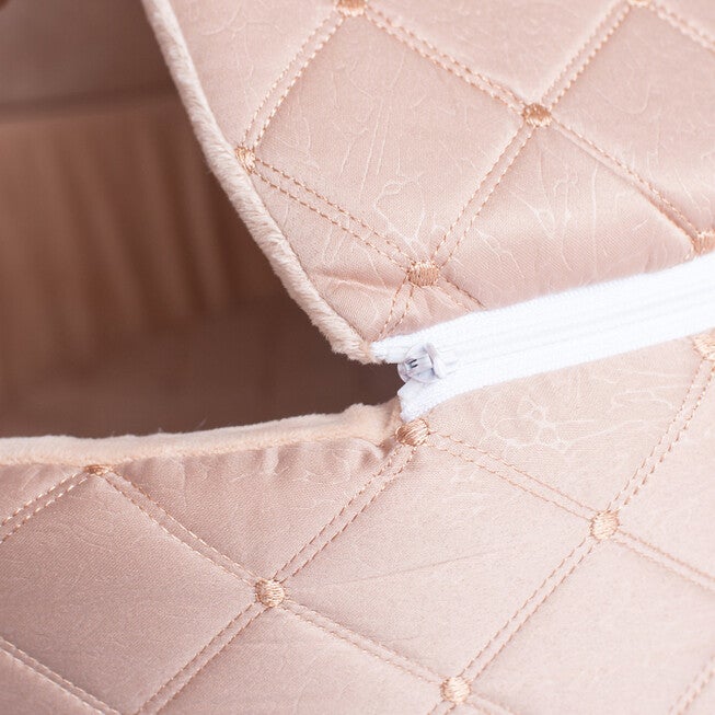 Cuddle Cave Cat Bed With Detachable & Collasible Zipper Top, Medium, Light Apricot, , alternate image number null
