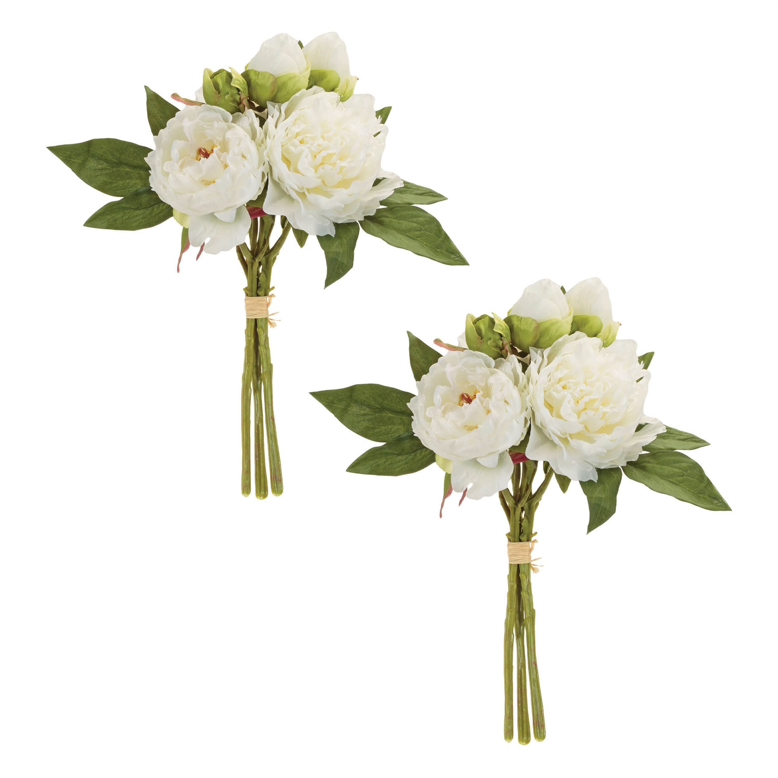 Peony Floral Bundle Set of 2, WHITE GREEN, alternate image number 1