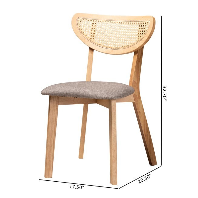 Dannell Mid-Century Modern Cream Fabric And Black Finished Wood Dining Chair, , alternate image number 14