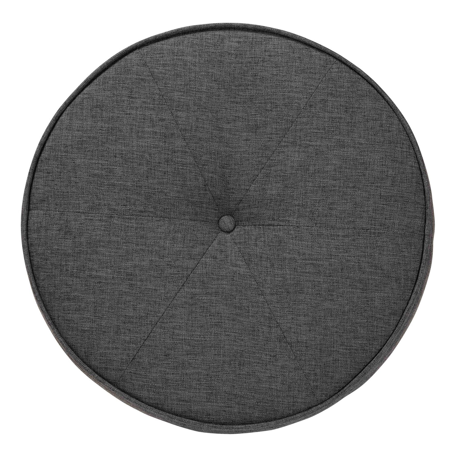 Theo Japandi Dark Grey Fabric And Walnut Brown Finished Wood Ottoman Footstool, , alternate image number 9