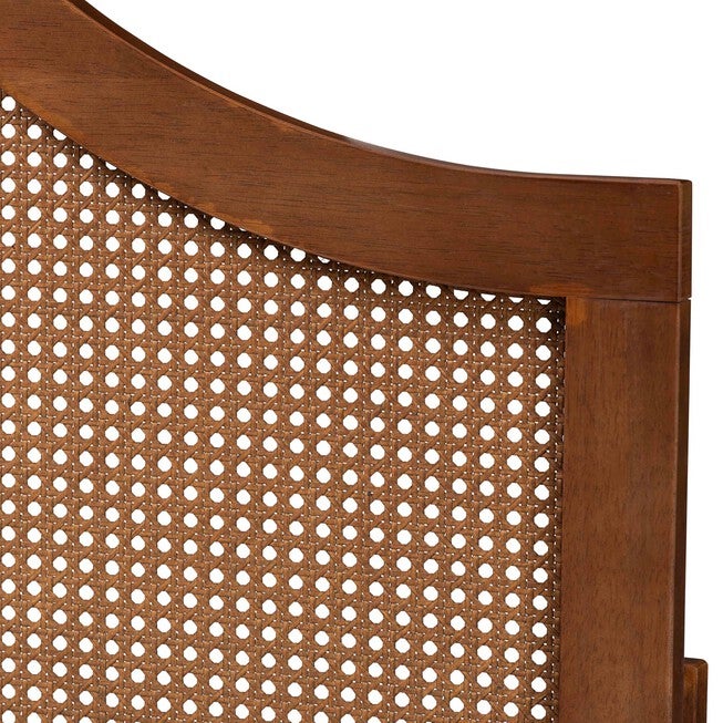 Camila Classic And Traditional Grey Fabric And Walnut Brown Finished Wood King Size Headboard, , alternate image number null