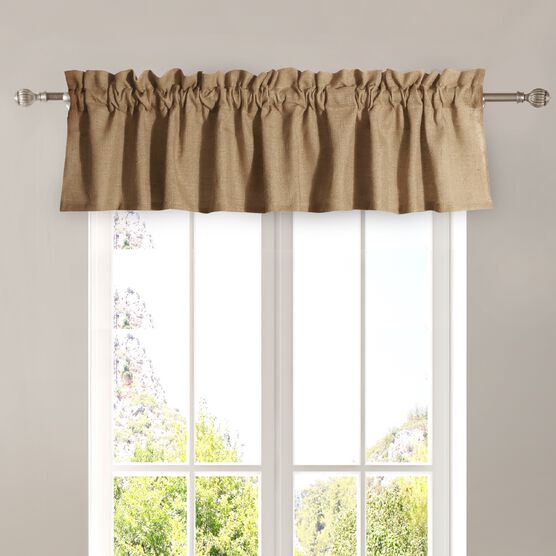 Burlap Natural Window Valance , NATURAL, hi-res image number null