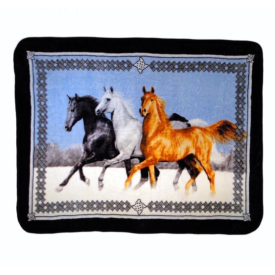 Hi-Pile Luxury Oversized Throw, HORSE, hi-res image number null