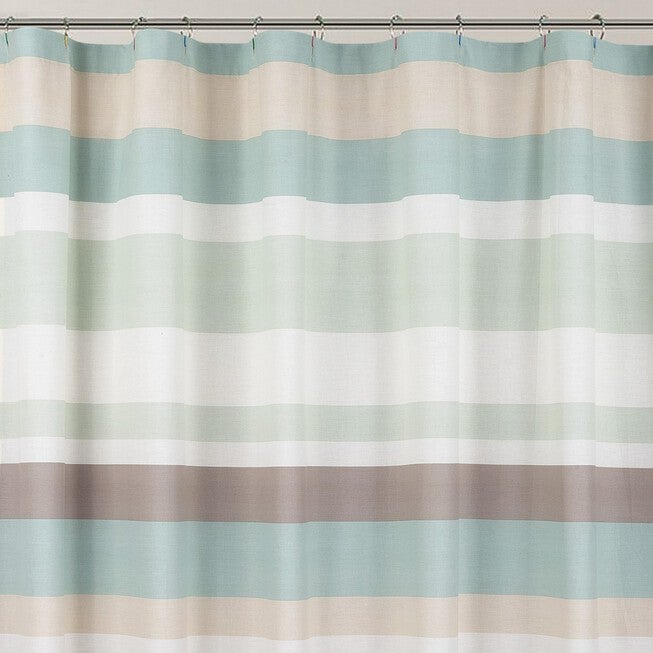Coastal Stripe Shower Curtain, , on-hover image number 1