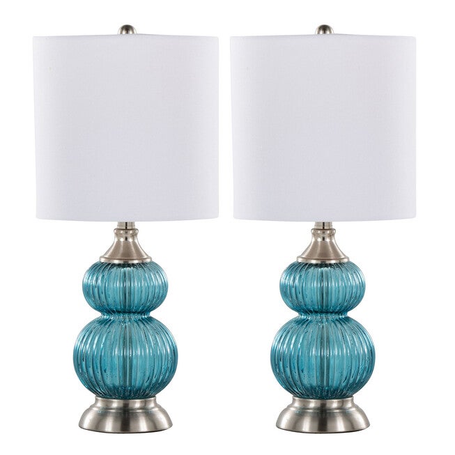 Belle 20 inches Glass Accent Lamp - Set Of 2, , on-hover image number 1