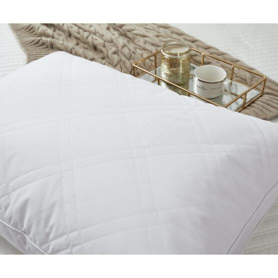 233 Thread Count Cotton Quilted White Goose Feather And Down Pillow (2-pack), , alternate image number null