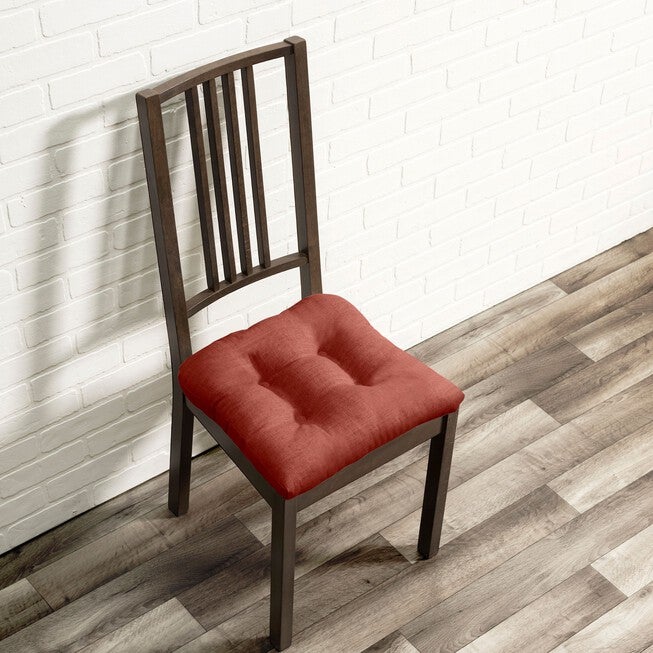 Lisa Solidtextured Non Skid Chairpad, RED, hi-res image number null