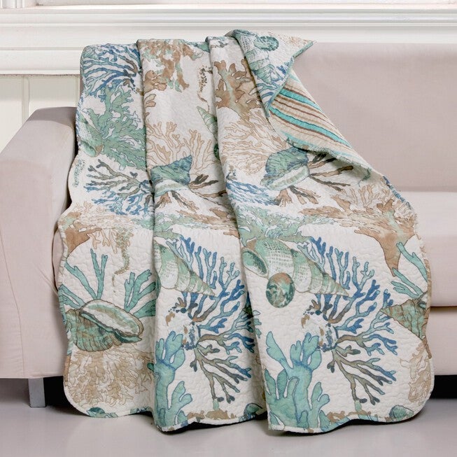Atlantis Quilted Throw Blanket, JADE, hi-res image number 0