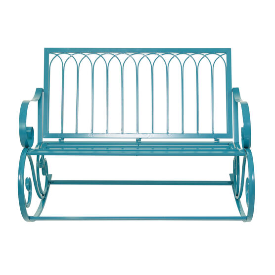 Turquoise Metal Eclectic Bench, TURQUOISE, hi-res image number null