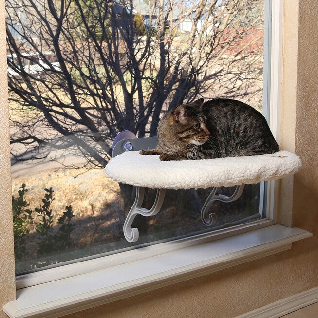 Universal Mount Kitty Cat Sill Fleece, CREAM, hi-res image number 0