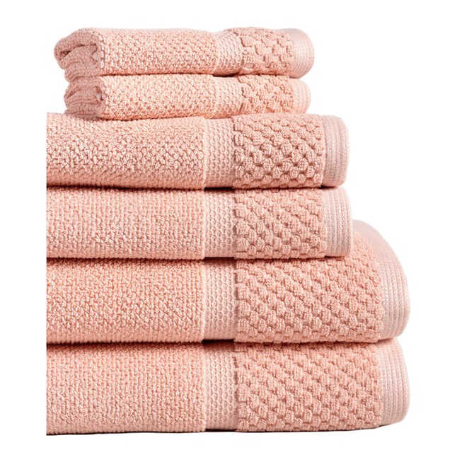 Espalma Diplomat 6-Piece 100% Cotton Bath Towel Set Coral