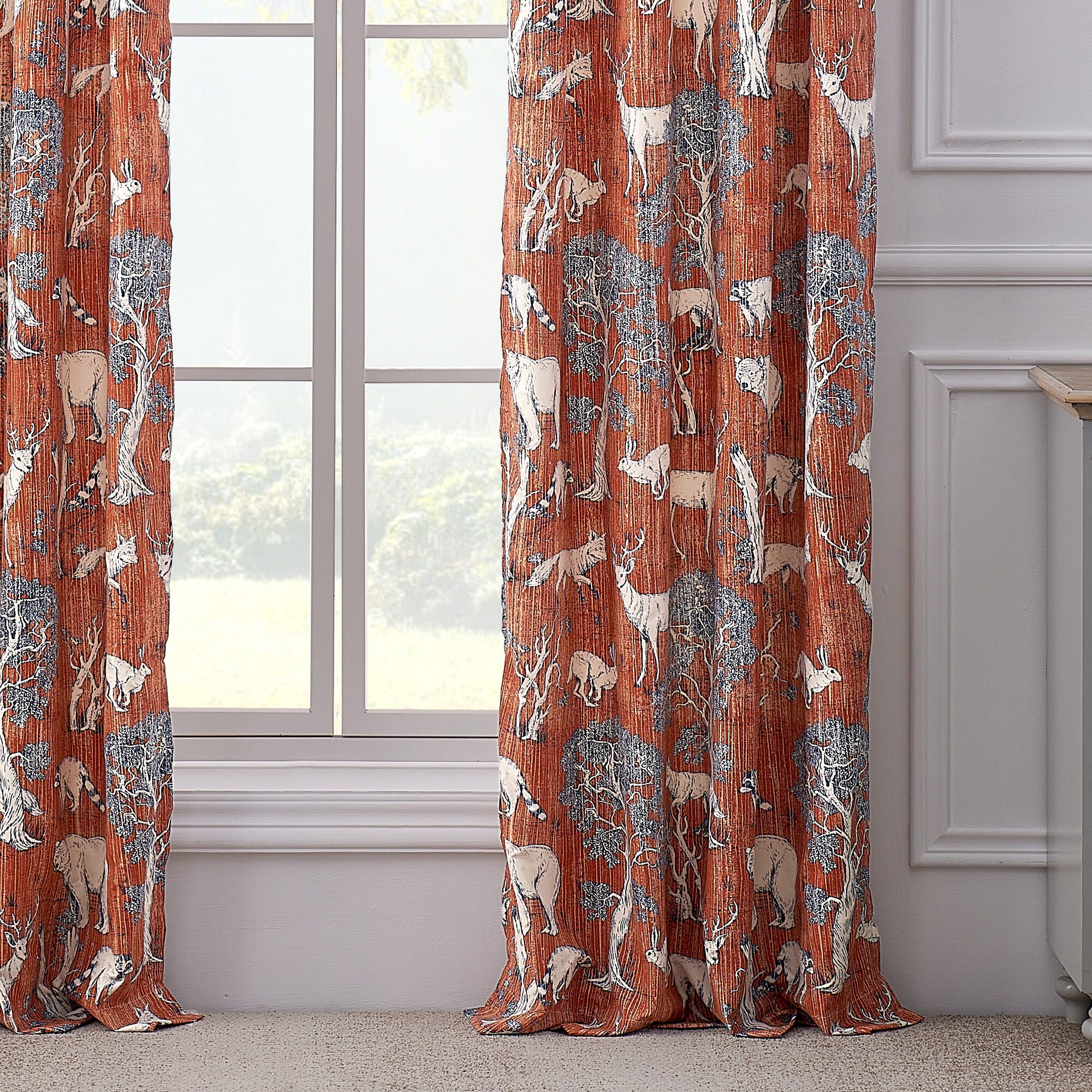 Menagerie Window Curtain Panels, Set of 2, 84 inches, , alternate image number 4