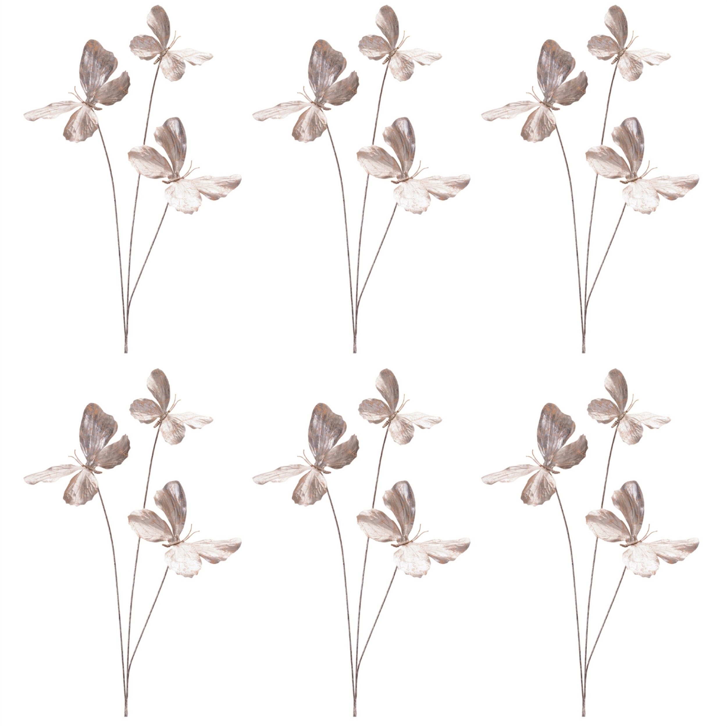 Metallic Butterfly Spray (Set of 6), TAN, alternate image number 4