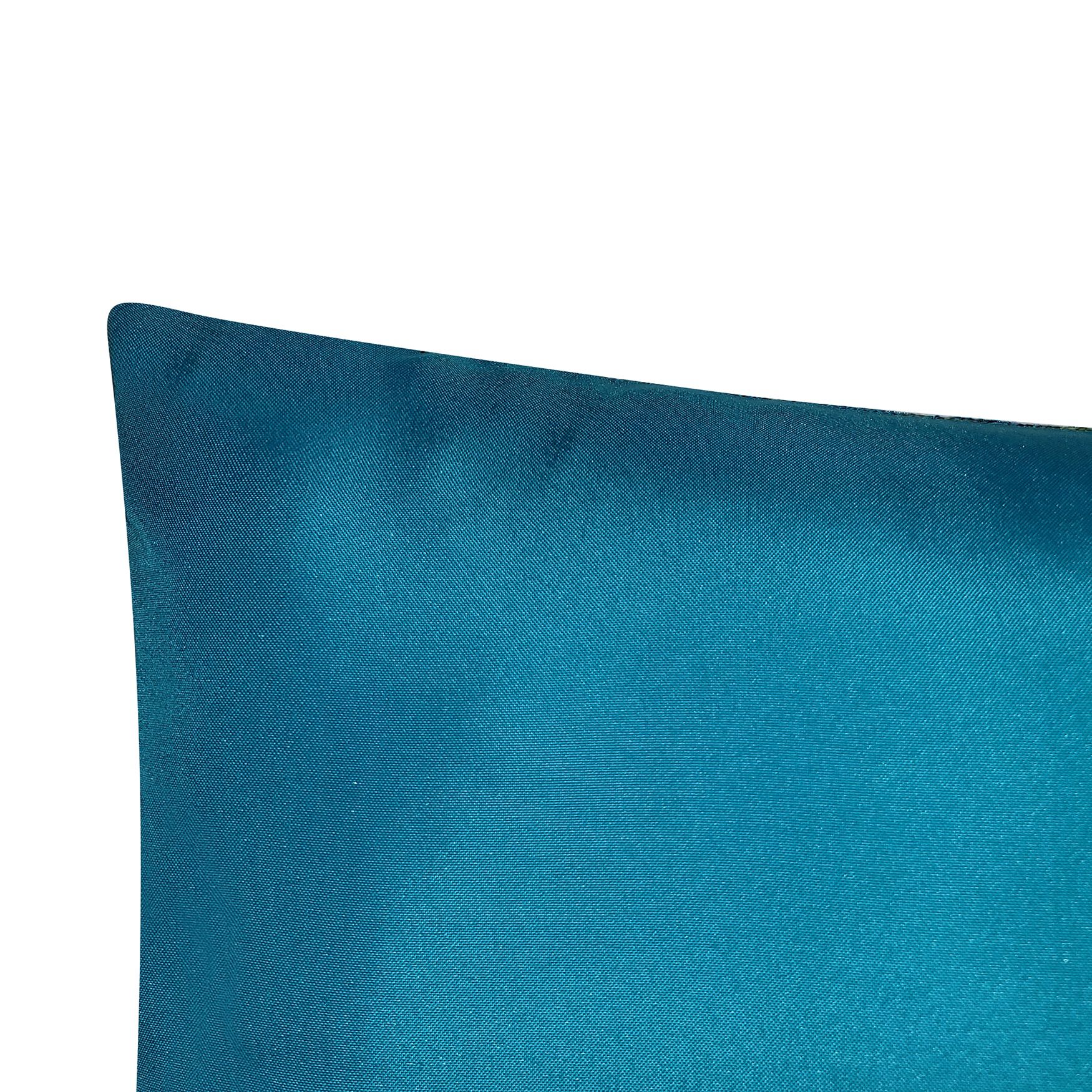 Indoor/Outdoor Ombre Bias Crewel Embroidered Stripe Decorative Throw Pillow 12X24, Aqua Multi, , alternate image number 3