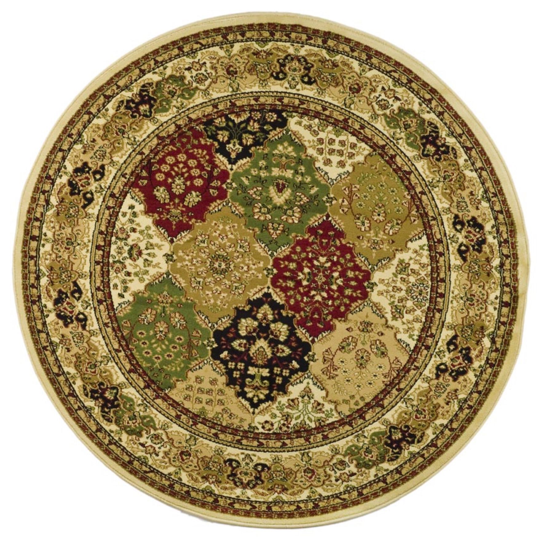 Lyndhurst 221 Multi / Ivory 5'-3 inches X 5'-3 inches Round Round Rug, MULTI IVORY, hi-res image number 0