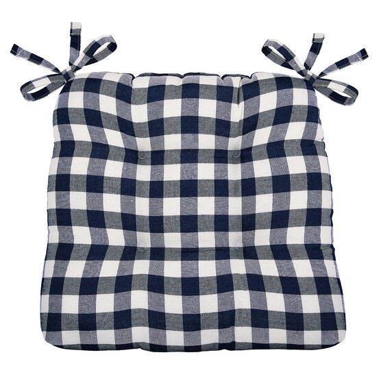 Buffalo Check Tufted Chair Seat Cushions Set of Two, , alternate image number null