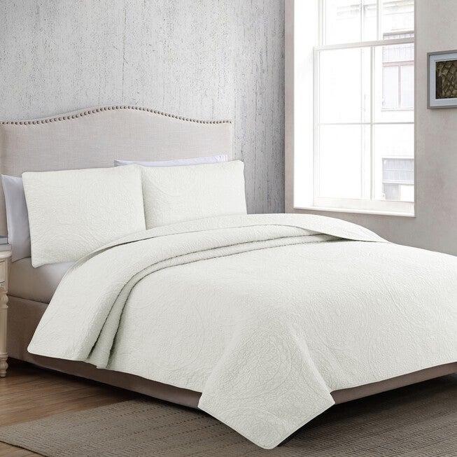 Estate Collection Marissa Medallion Quilt Set, IVORY, hi-res image number null