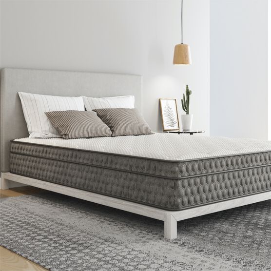 11" Gel Memory Foam Quilted Hybrid, Medium, King Mattress, WHITE GREY, hi-res image number null