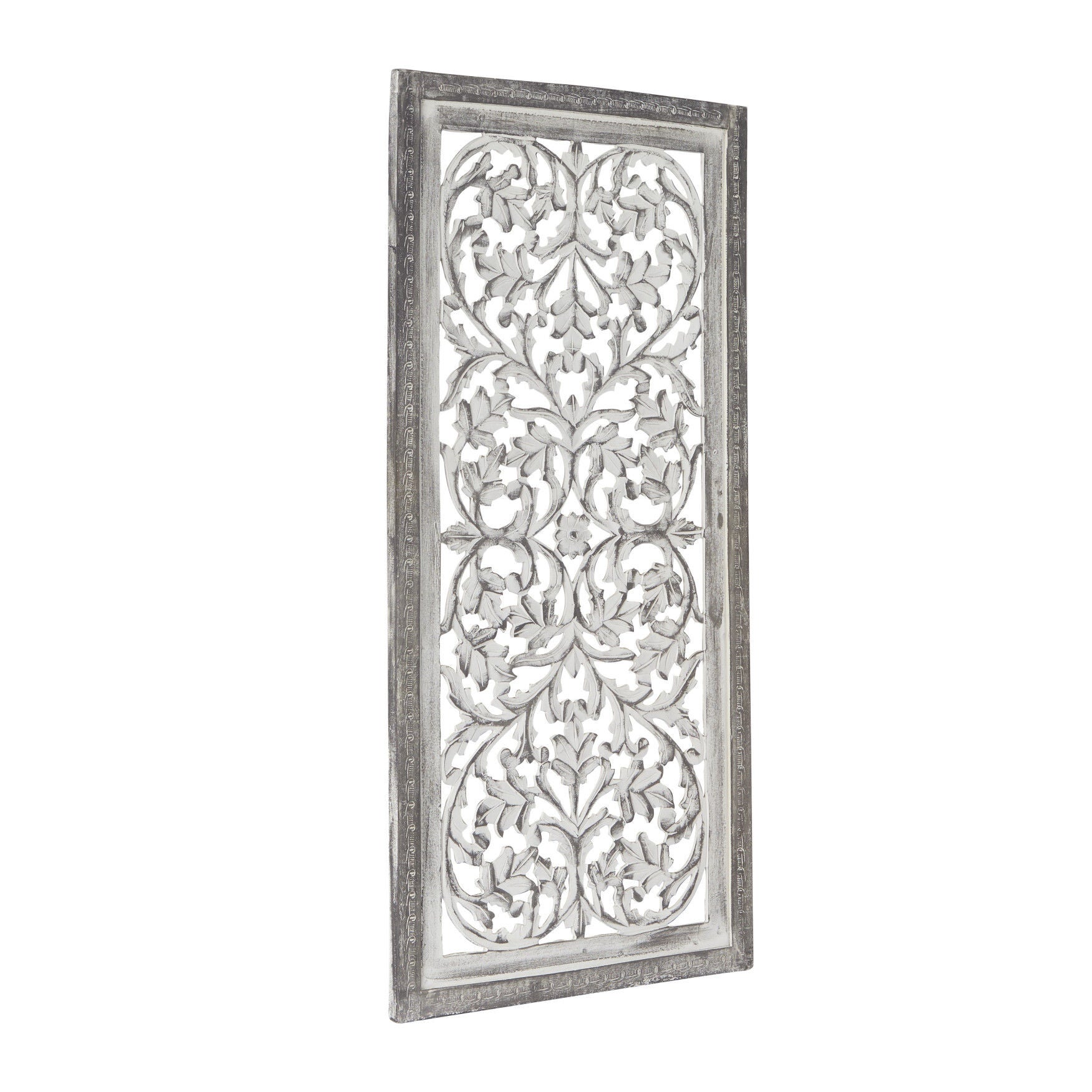 Cream Traditional Floral Mango Wood Wall Decor Wall Decor, , alternate image number 3