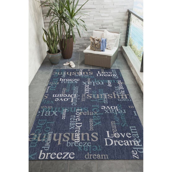 Liora Manne Riviera Happy Words Indoor/Outdoor Rug, , alternate image number null