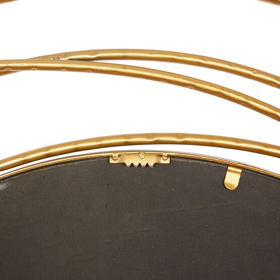 Gold Wood Contemporary Wall Mirror, , on-hover image number null