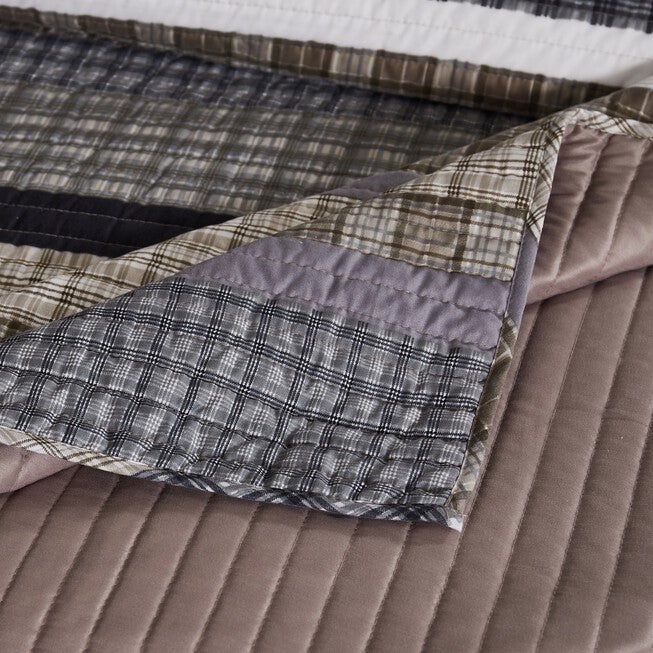 Gold Rush Gray Quilt and Pillow Sham Set, , alternate image number 2