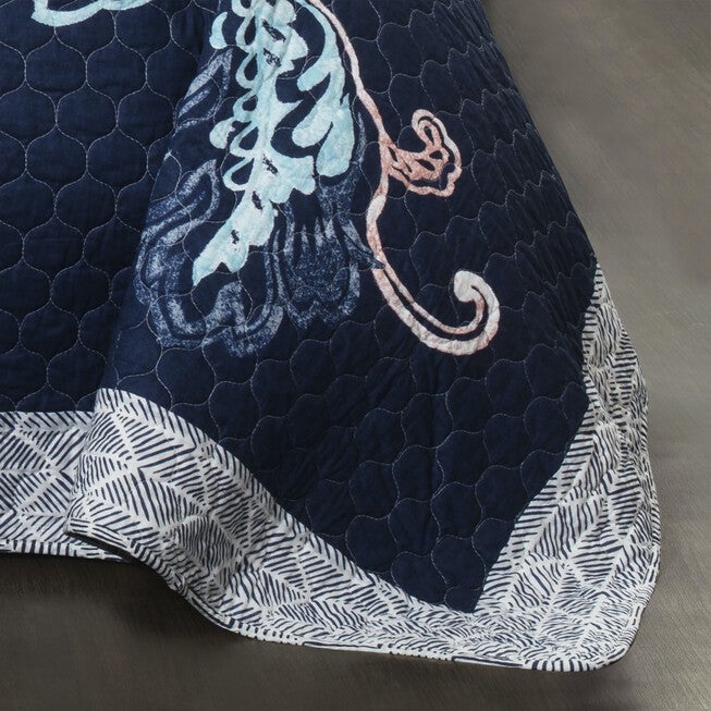 Lush Décor Aster Quilt Navy 3Pc Set, , alternate image number 3