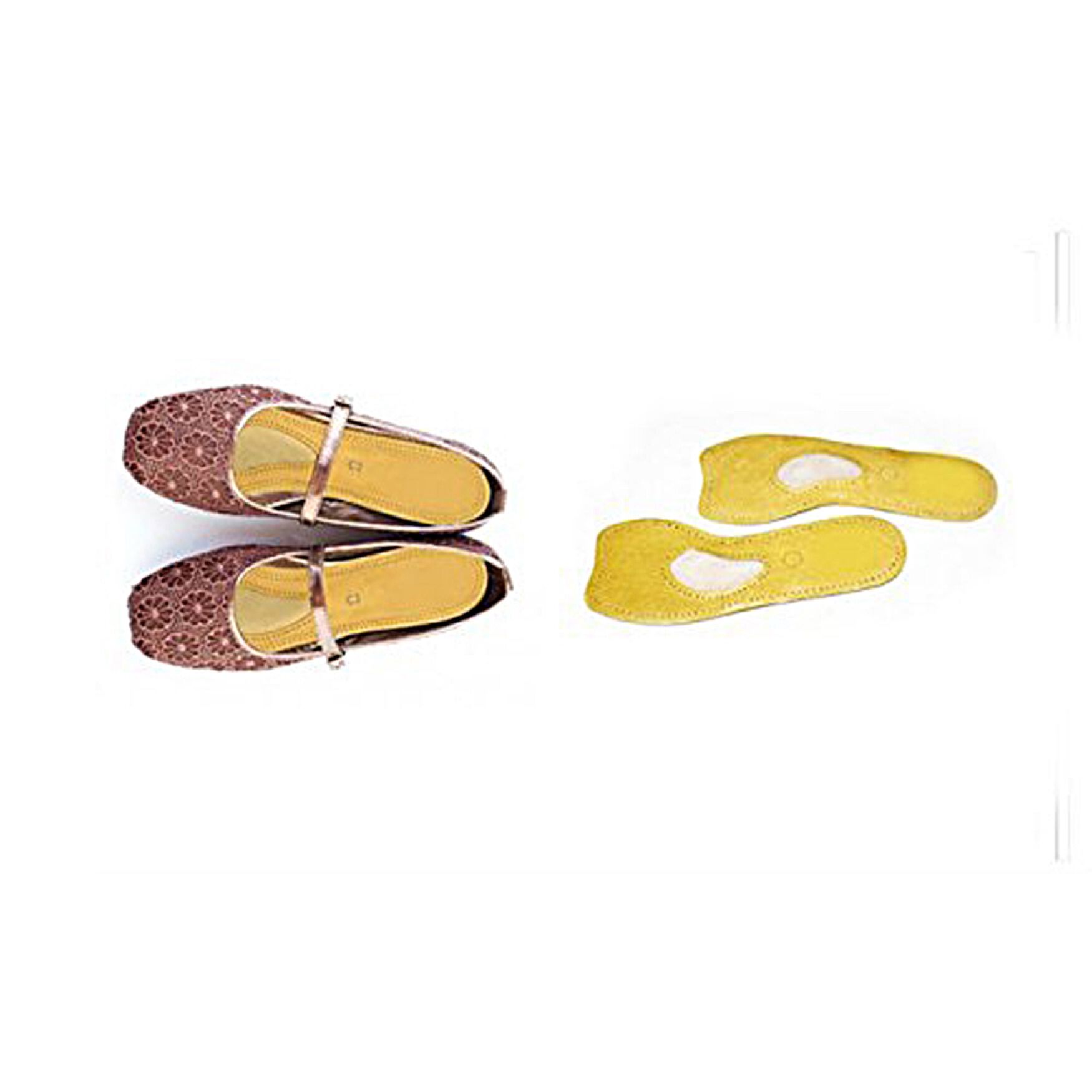 Foot Doctor Yellow Insoles Wellness, BROWN, hi-res image number 0