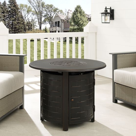 Dylan 34" Round Aluminum LPG Fire Pit, , alternate image number null