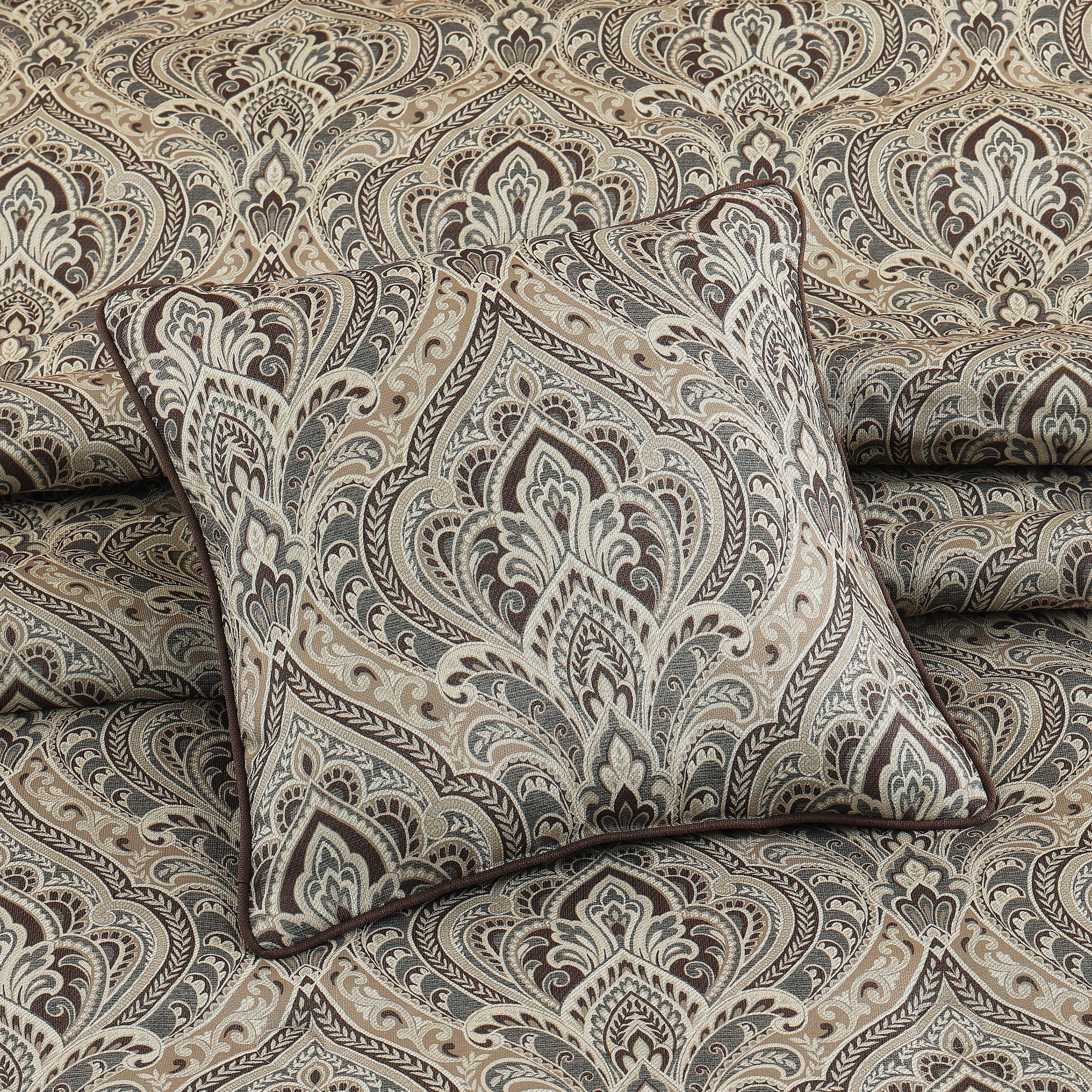 Maren 18 Inch Square Decorative Throw Pillow, CHOCOLATE, alternate image number 1