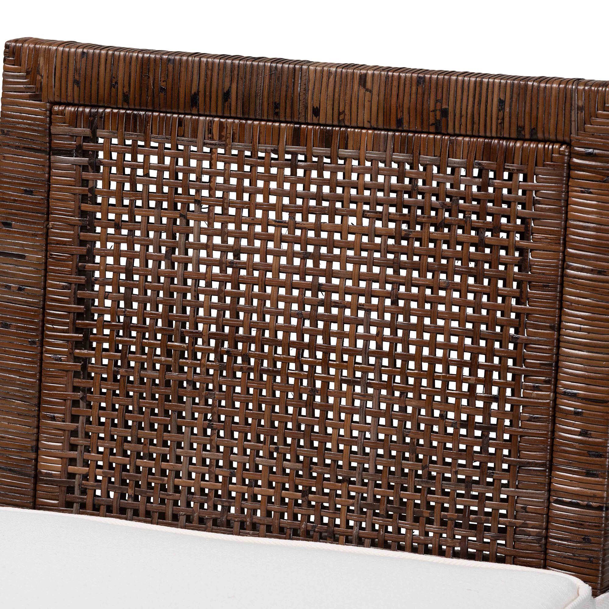 Sofia Rattan Counter Stool with Mahogany Wood Frame, COFFEE, alternate image number 5