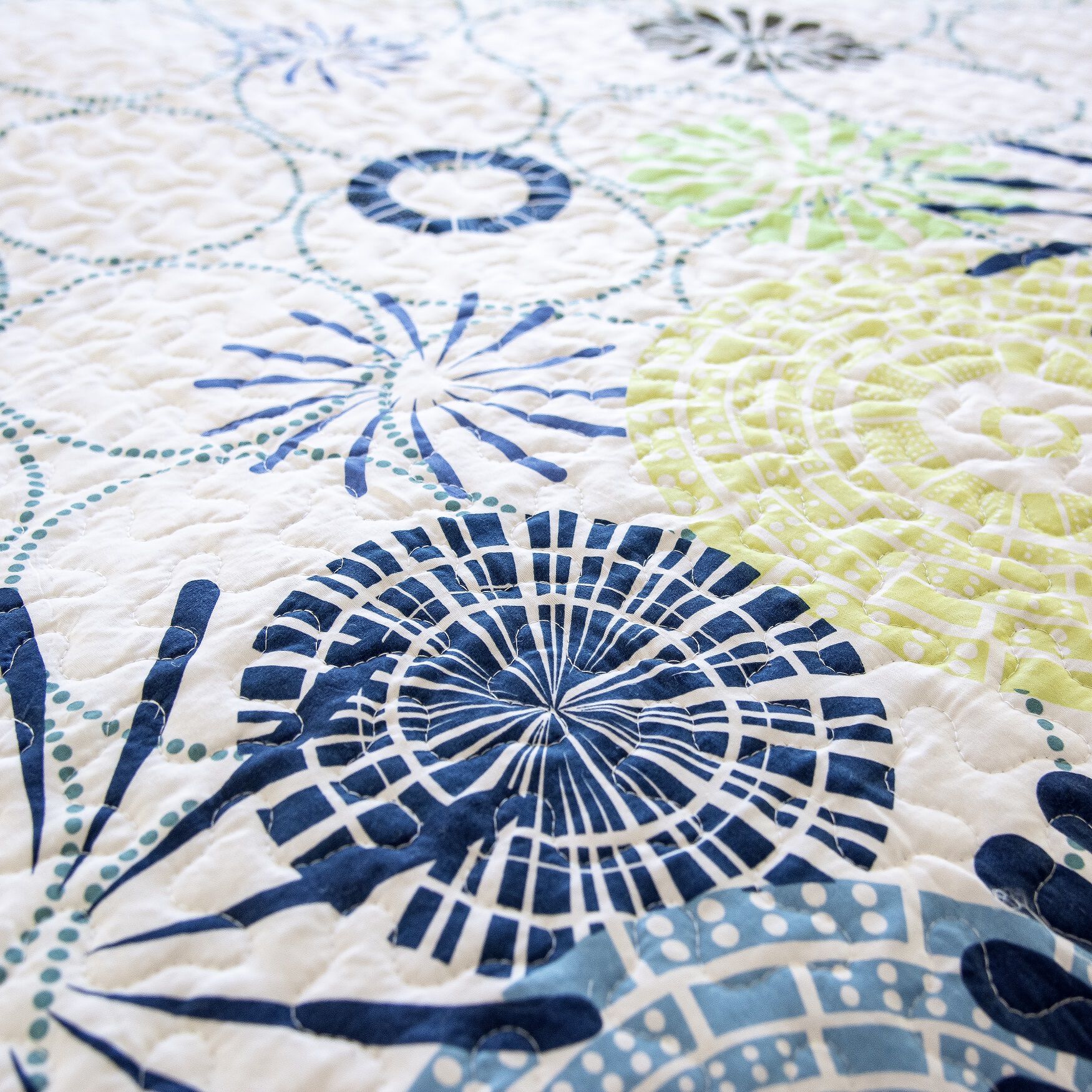 Rachel Oversized Geometric Floral Quilt Set, , alternate image number 2