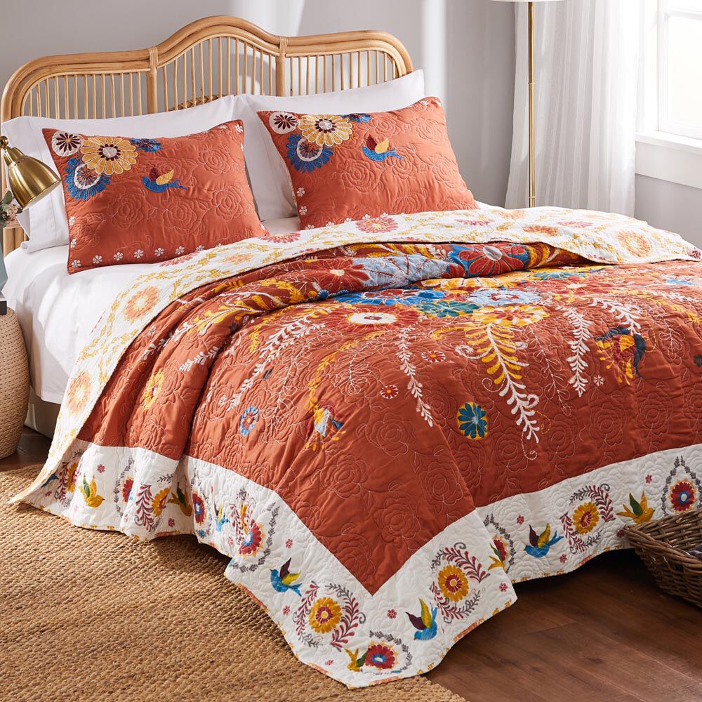 Topanga Floral Folk Art Cotton Quilt Set, MULTI, alternate image number 3