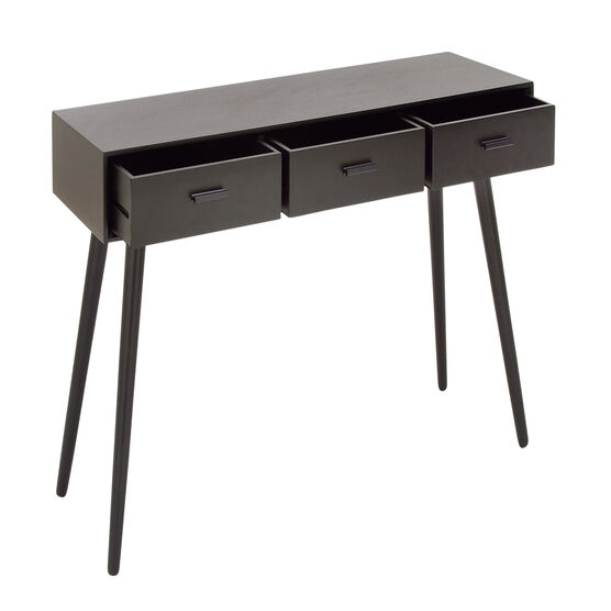 Black Modern Wood Console Table, 29 x 42, , alternate image number null