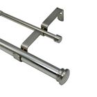 Imperial Corona Double Window Curtain Rod Set Window, BRUSHED NICKEL, hi-res image number null