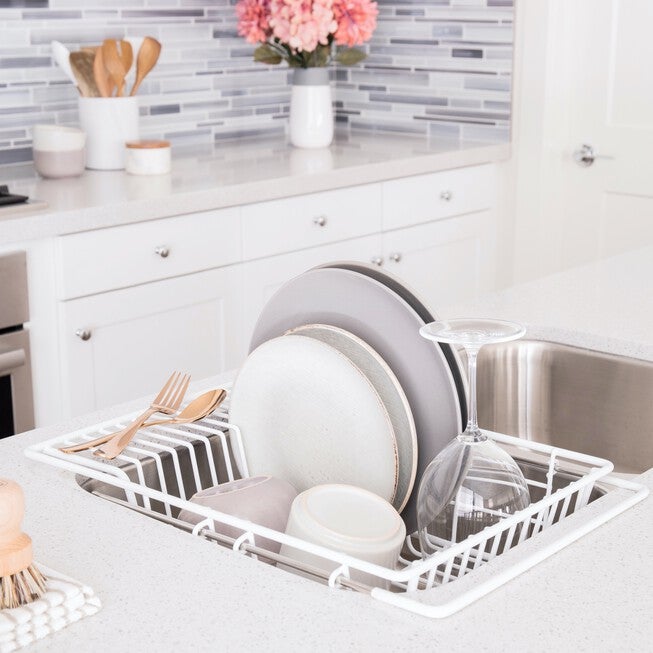 Over-Sink Dish Drainer, WHITE, hi-res image number 0