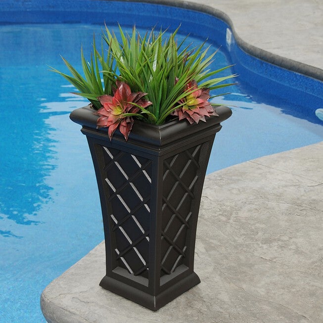 Georgian 28 inches Tall Planter, EXPRESSO, hi-res image number 0