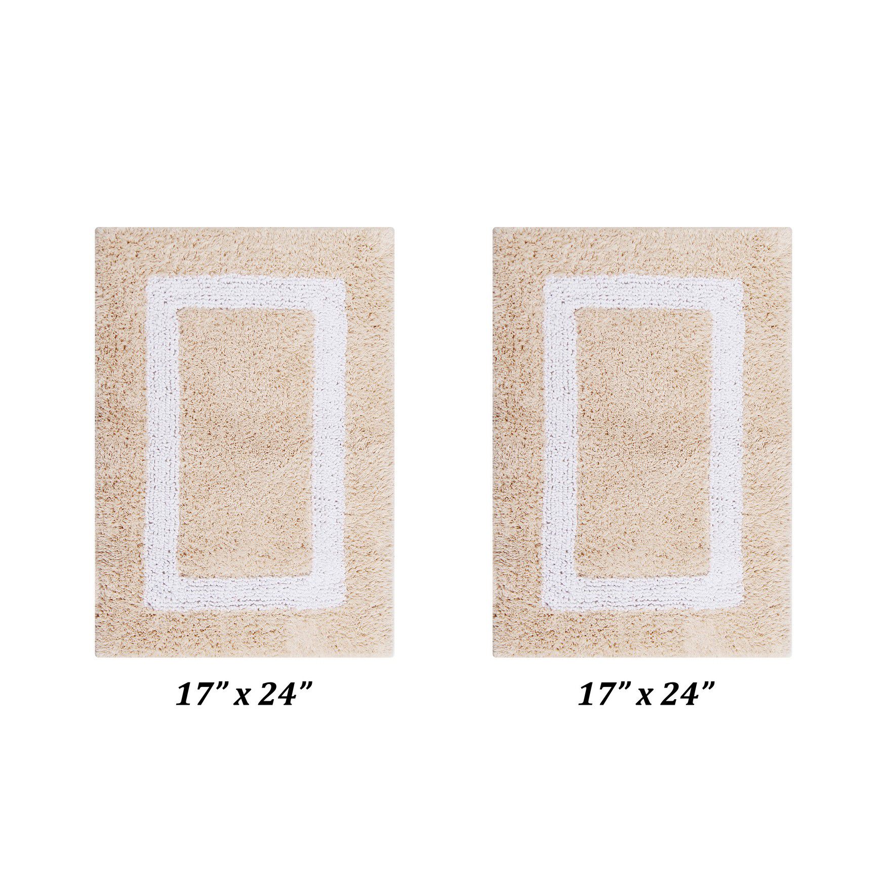 Hotel Collections Bath Mat Rug 2 Piece Set (17 inches X 24 inches | 17 inches X 24 inches), SAND WHITE, hi-res image number 0