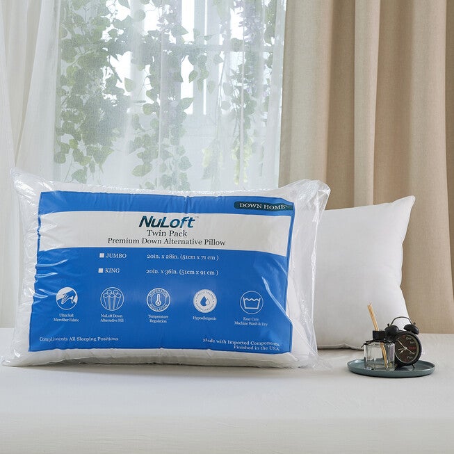 Nuloft™ Twin Pk Down Alternative Embossed Stripe Pillow, , alternate image number null