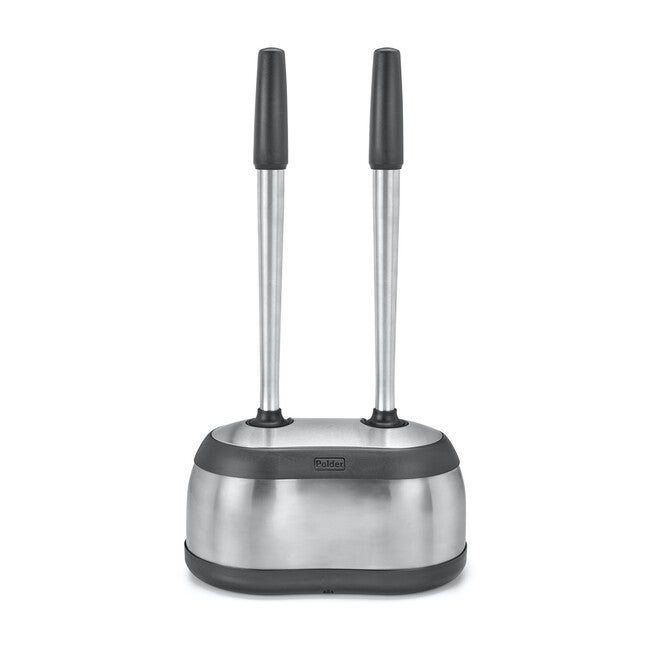 S/S TOILET BOWL BRUSH AND PLUNGER CADDY, BLACK, hi-res image number null