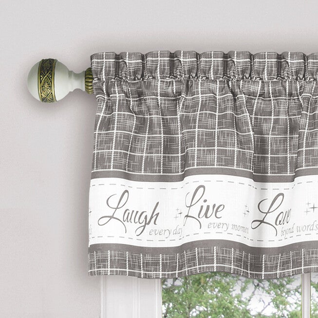 Live, Love, Laugh Window Curtain Tier Pair and Valance Set - 58x24, , alternate image number 8