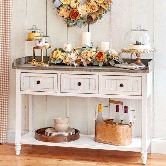 Kitchen Console Table Decoration Examples