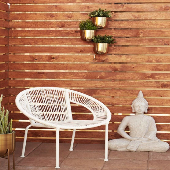 White Metal Contemporary Outdoor Chair, , alternate image number null
